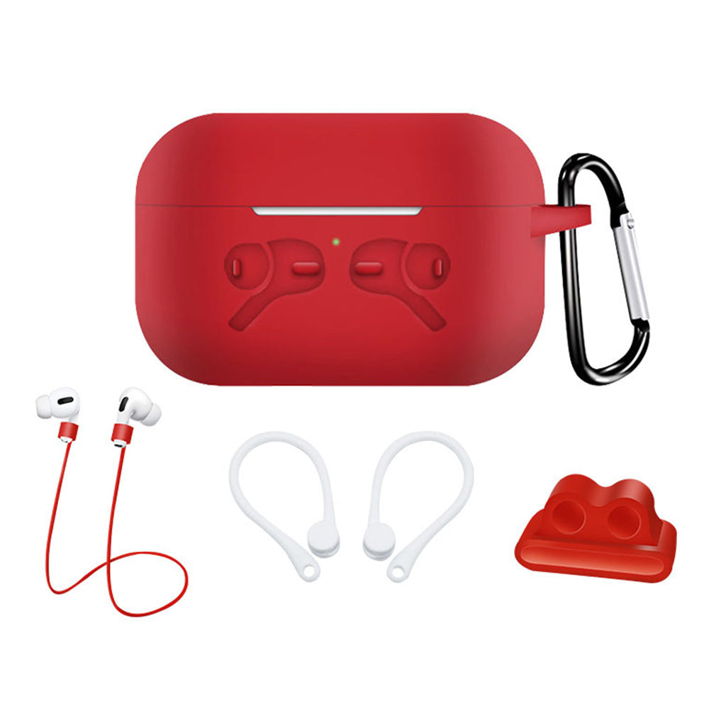 5-in-1 Silicone Case for Apple AirPods Pro Protective Case Set with Neck Strap, Earphone Holder
