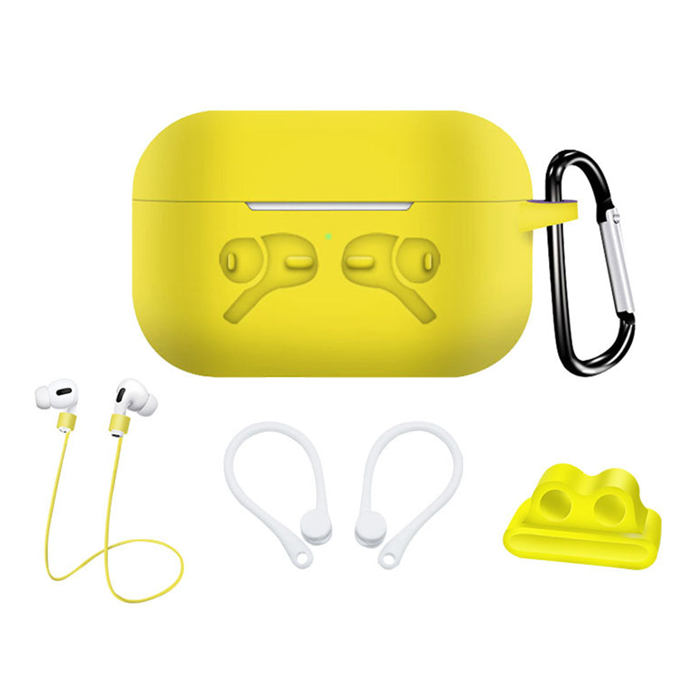 5-in-1 Silicone Case for Apple AirPods Pro Protective Case Set with Neck Strap, Earphone Holder