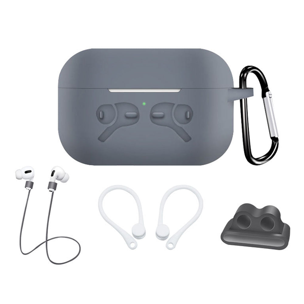 5-in-1 Silicone Case for Apple AirPods Pro Protective Case Set with Neck Strap, Earphone Holder
