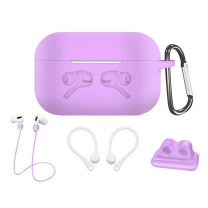 5-in-1 Silicone Case for Apple AirPods Pro Protective Case Set with Neck Strap, Earphone Holder