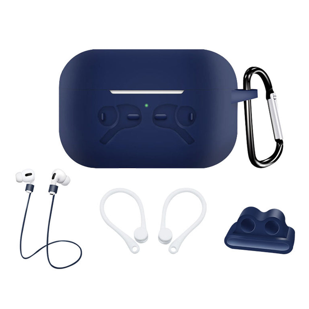 5-in-1 Silicone Case for Apple AirPods Pro Protective Case Set with Neck Strap, Earphone Holder