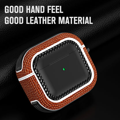 For Apple AirPods 3 Earphone Case Scratch Resistant TPU+PU Leather Protective Cover with Hook