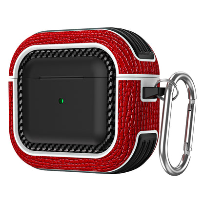 For Apple AirPods 3 Earphone Case Scratch Resistant TPU+PU Leather Protective Cover with Hook