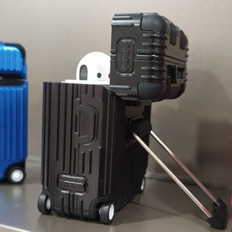 For Apple AirPods Pro / Pro 2 Charging Case Cover Wheel Luggage Design Silicone Case Bluetooth Headset Protector
