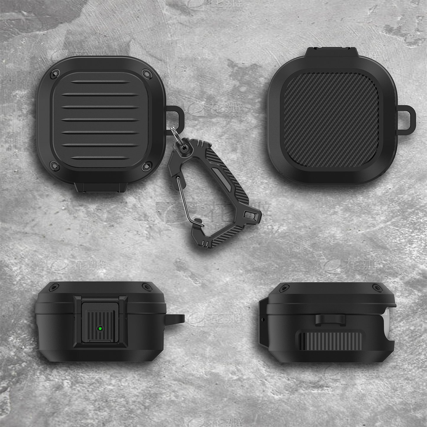 For Samsung Buds Live / Buds2 / Buds Pro / Buds2 Pro Pressing Buckle Earphone Protective Case Luggage Case Design TPU+PC Cover