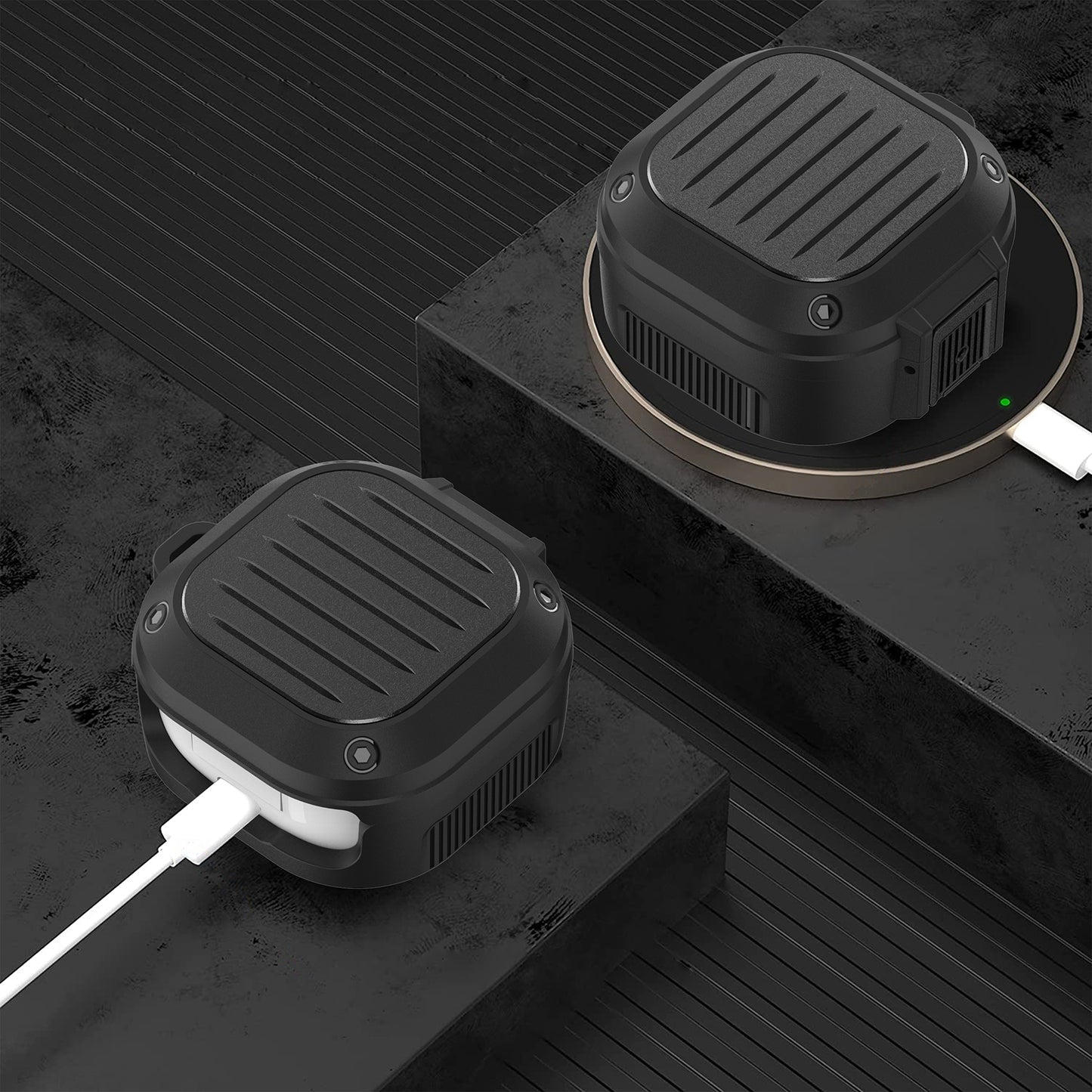 For Samsung Buds Live / Buds2 / Buds Pro / Buds2 Pro Pressing Buckle Earphone Protective Case Luggage Case Design TPU+PC Cover