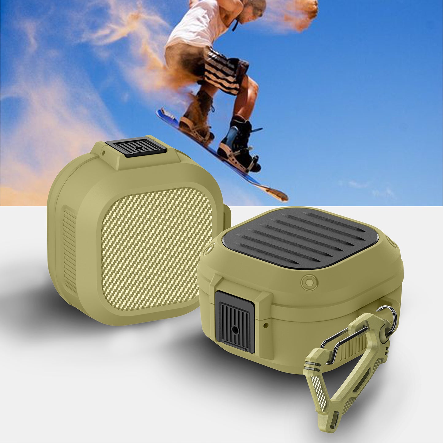 For Samsung Buds Live / Buds2 / Buds Pro / Buds2 Pro Pressing Buckle Earphone Protective Case Luggage Case Design TPU+PC Cover