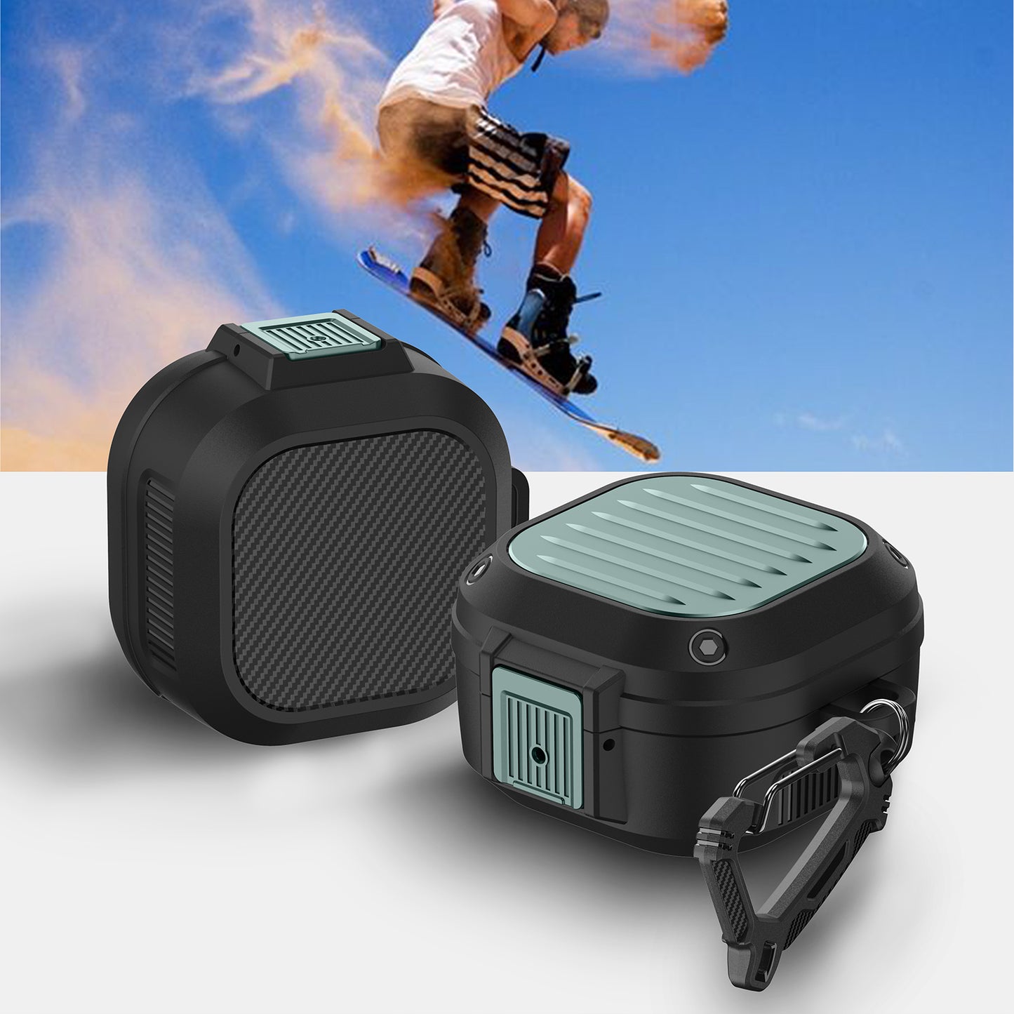 For Samsung Buds Live / Buds2 / Buds Pro / Buds2 Pro Pressing Buckle Earphone Protective Case Luggage Case Design TPU+PC Cover