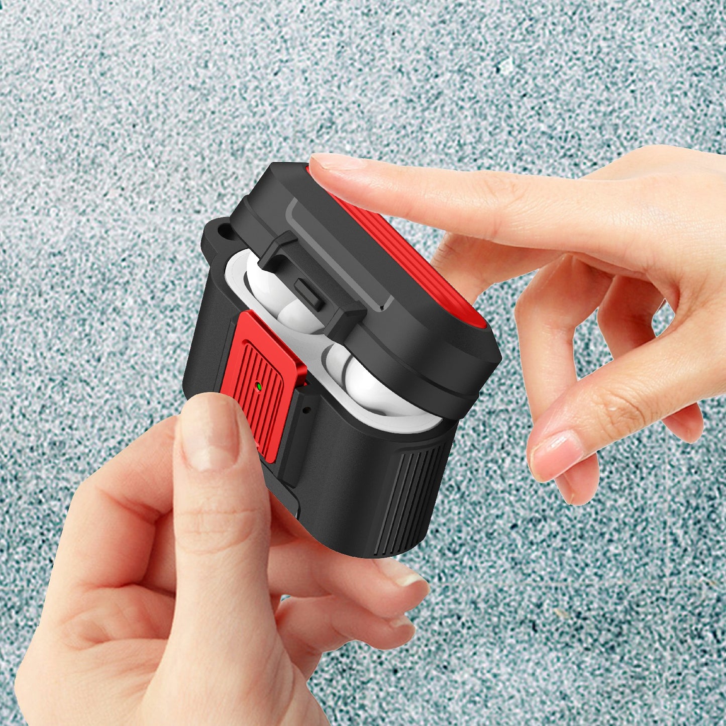 For AirPods Pro 2 Earphone Protective Case Pressing Buckle Luggage Case Design TPU+PC Anti-drop Cover
