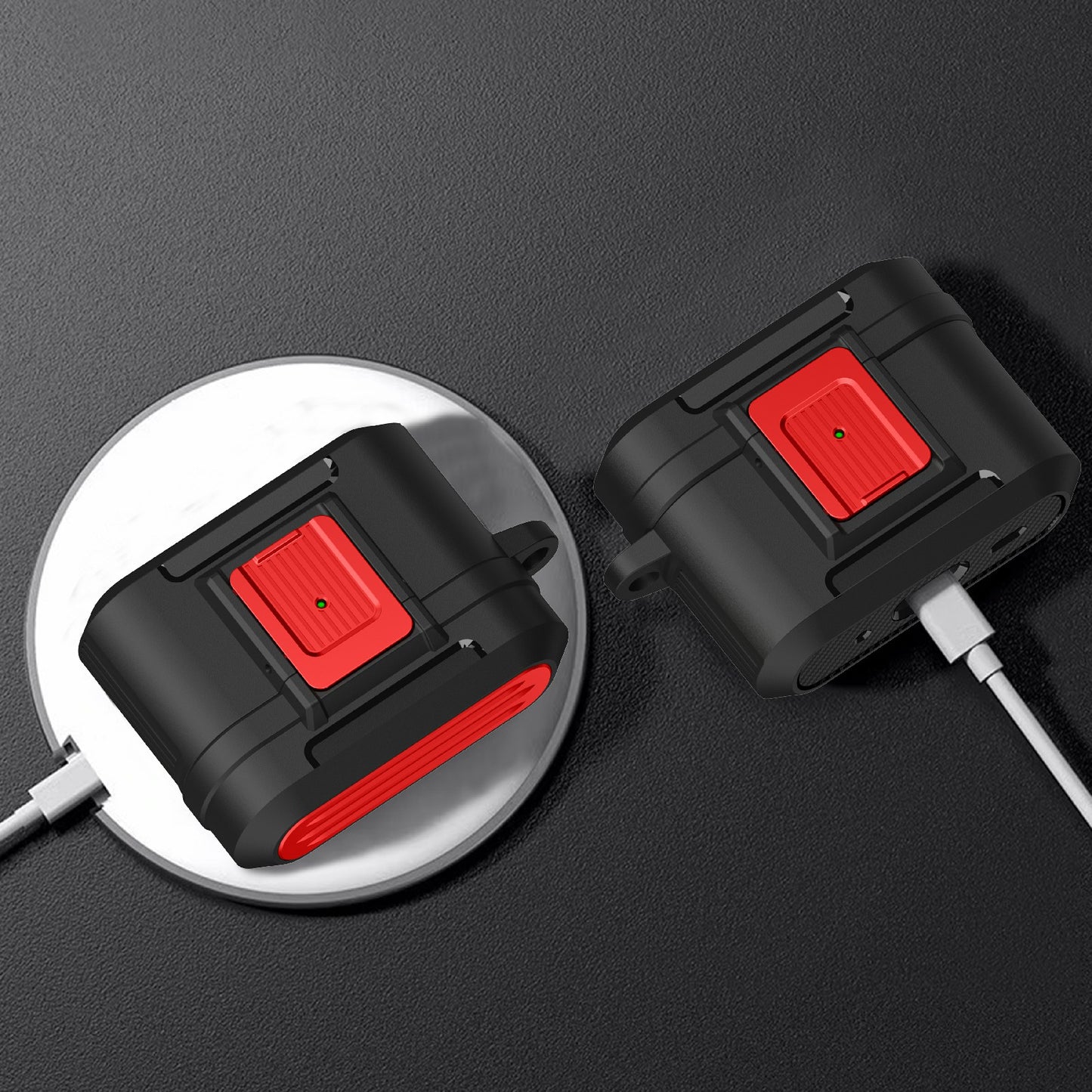 For AirPods Pro 2 Earphone Protective Case Pressing Buckle Luggage Case Design TPU+PC Anti-drop Cover
