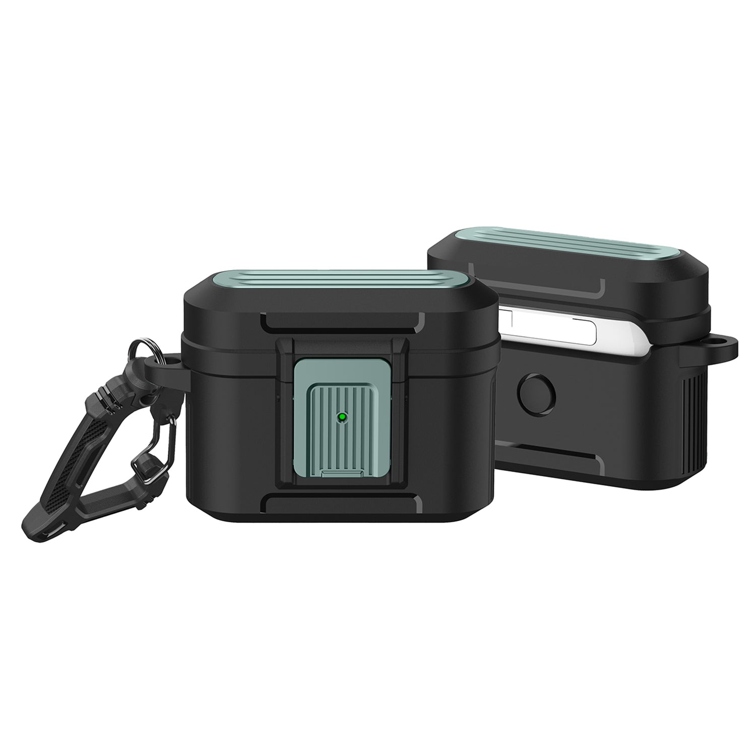 For AirPods Pro 2 Earphone Protective Case Pressing Buckle Luggage Case Design TPU+PC Anti-drop Cover