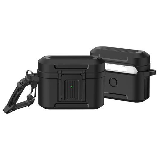 For Apple AirPods Pro Luggage Case Design Protective Case Pressing Buckle TPU+PC Anti-drop Cover