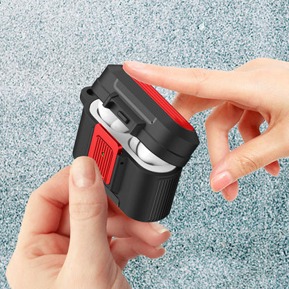 For Apple AirPods Pro Luggage Case Design Protective Case Pressing Buckle TPU+PC Anti-drop Cover