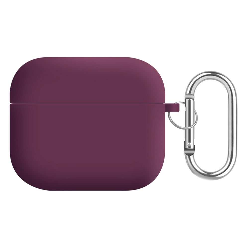 For Apple AirPods 3 Earphones Skin Cover Silicone+PC Lining Protective Carrying Case with Keychain
