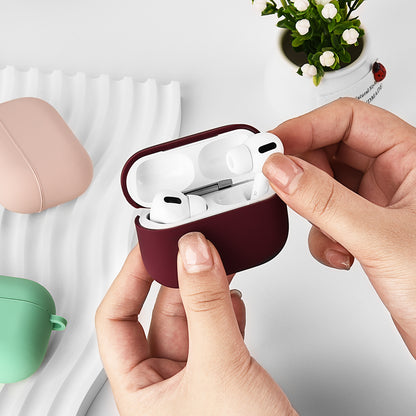 For Apple AirPods 3 Earphones Skin Cover Silicone+PC Lining Protective Carrying Case with Keychain