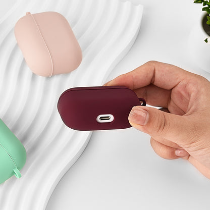 For Apple AirPods 3 Earphones Skin Cover Silicone+PC Lining Protective Carrying Case with Keychain