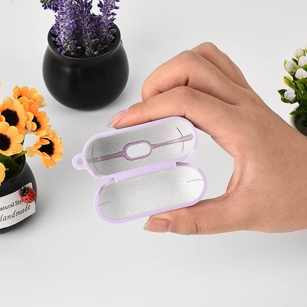 For Apple AirPods 3 Earphones Skin Cover Silicone+PC Lining Protective Carrying Case with Keychain