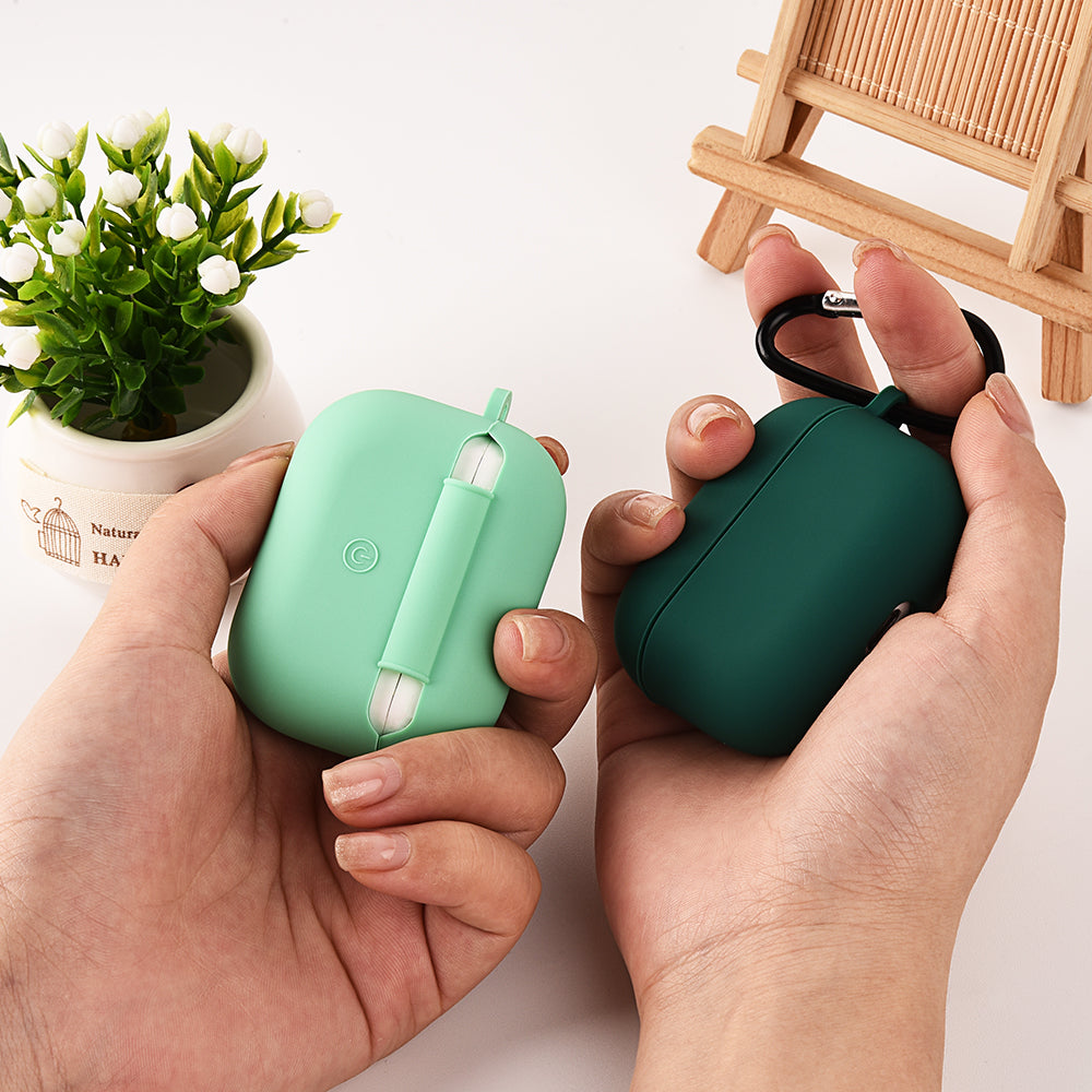 For Apple AirPods 3 Earphones Skin Cover Silicone+PC Lining Protective Carrying Case with Keychain