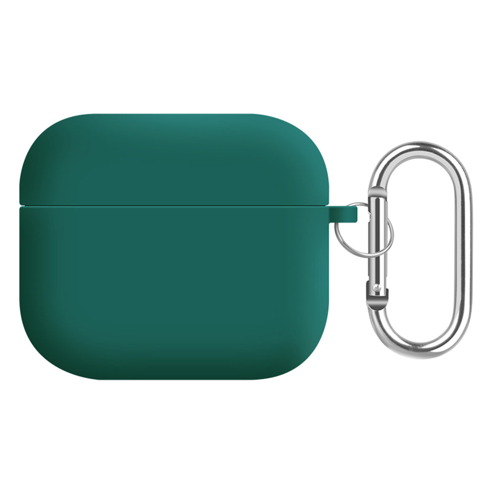 For Apple AirPods 3 Earphones Skin Cover Silicone+PC Lining Protective Carrying Case with Keychain
