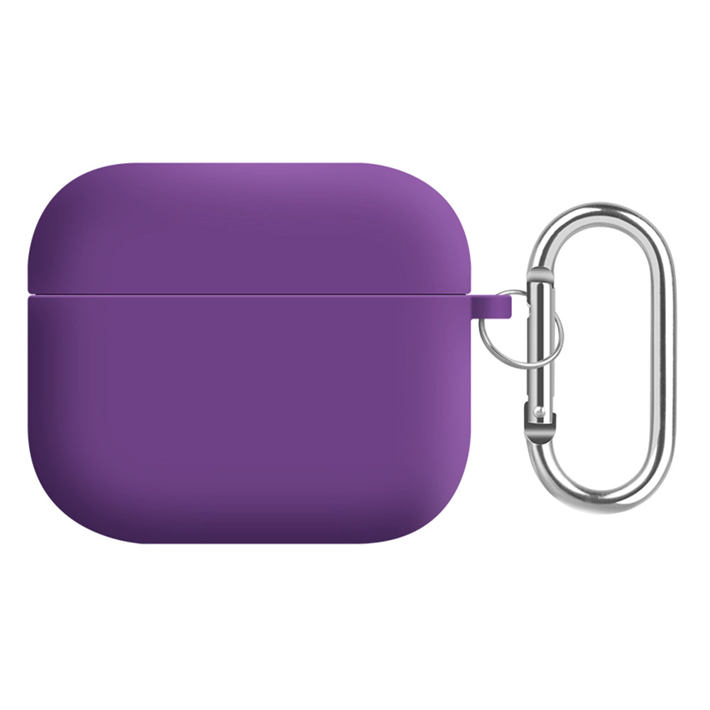 For Apple AirPods 3 Earphones Skin Cover Silicone+PC Lining Protective Carrying Case with Keychain