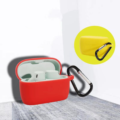For Jabra Elite 4 Active Wireless Earphone Protective Case Cover Washable Silicone Sleeve with Hanging Buckle