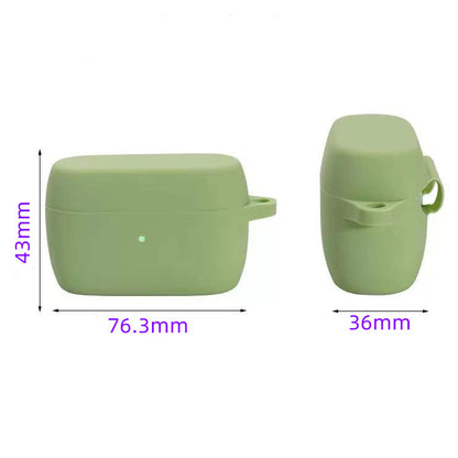 For Jabra Elite 4 Active Wireless Earphone Protective Case Cover Washable Silicone Sleeve with Hanging Buckle