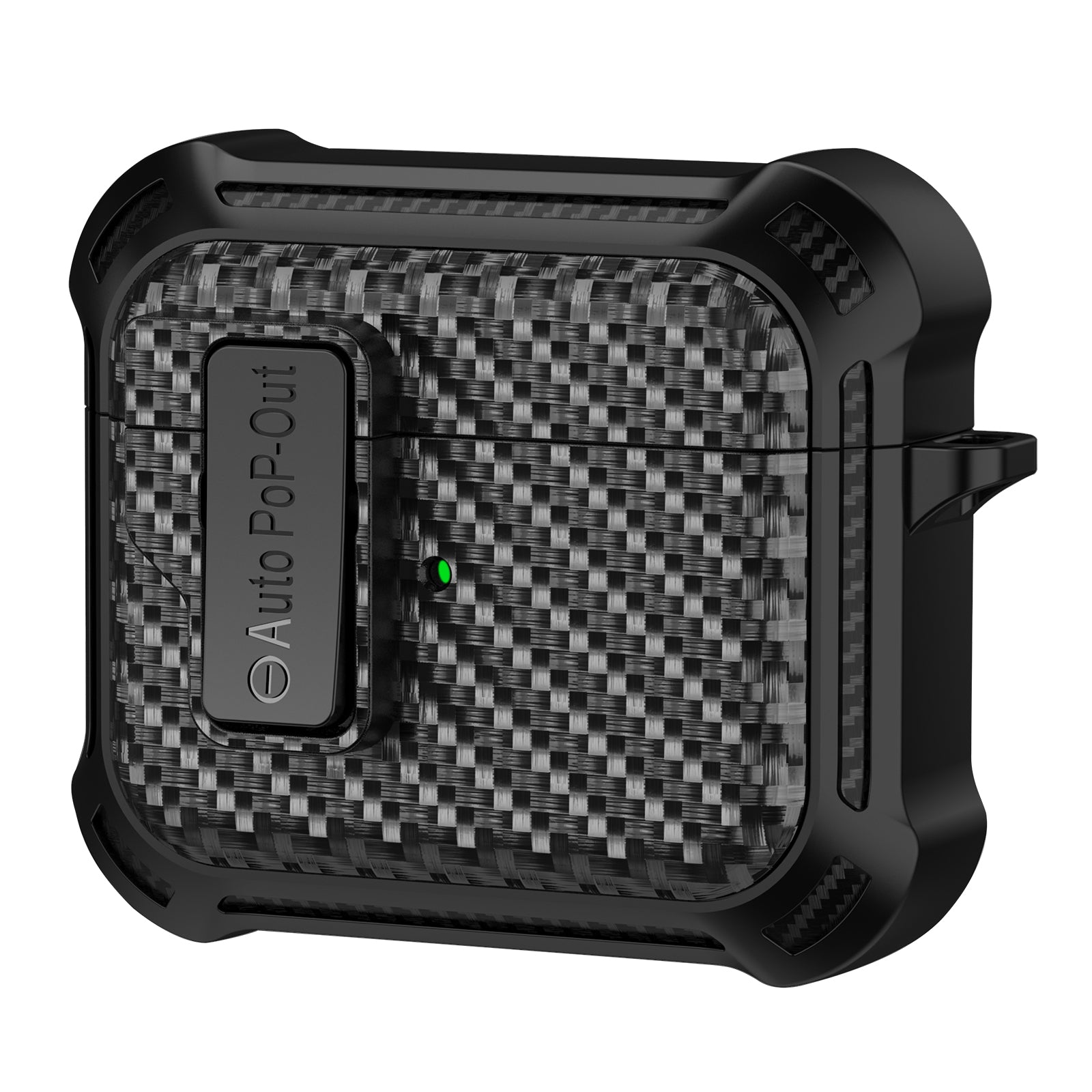 For Apple AirPods 3 Pressing Buckle TPU+PC Protective Case Carbon Fiber Texture Bluetooth Earphone Cover