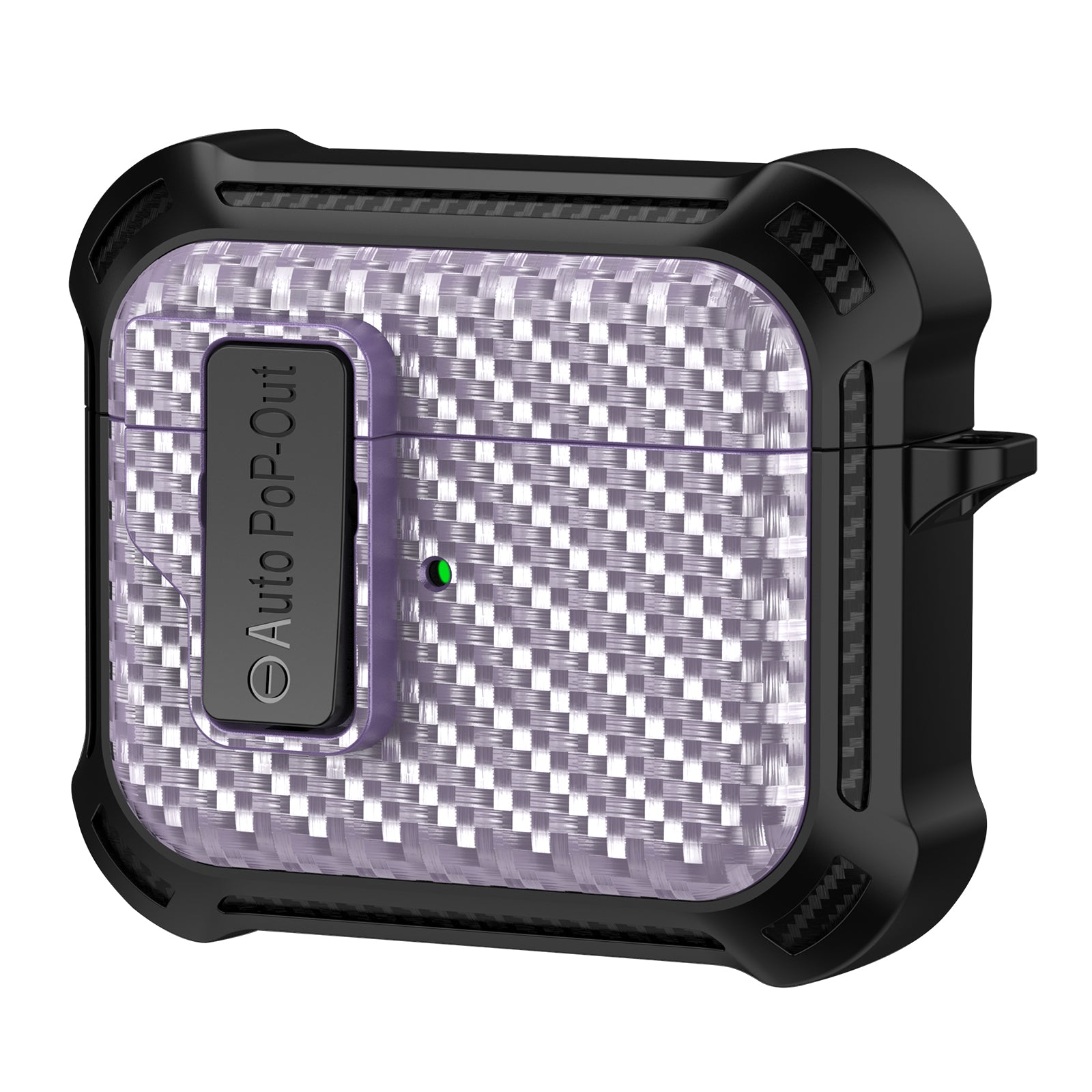 For Apple AirPods 3 Pressing Buckle TPU+PC Protective Case Carbon Fiber Texture Bluetooth Earphone Cover