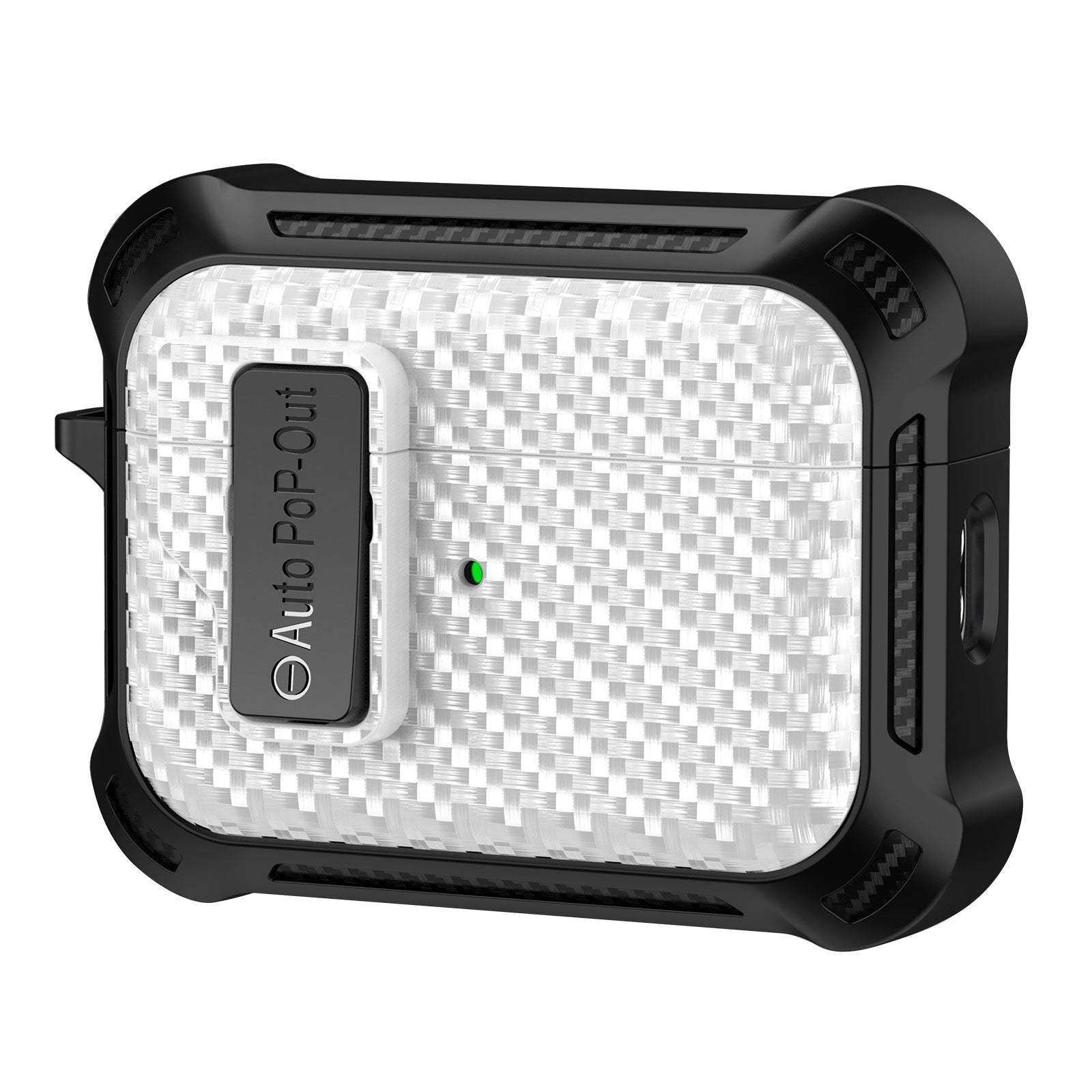 For AirPods Pro 2 Pressing Buckle Wireless Earphone Anti-drop Case Carbon Fiber Texture TPU+PC Cover