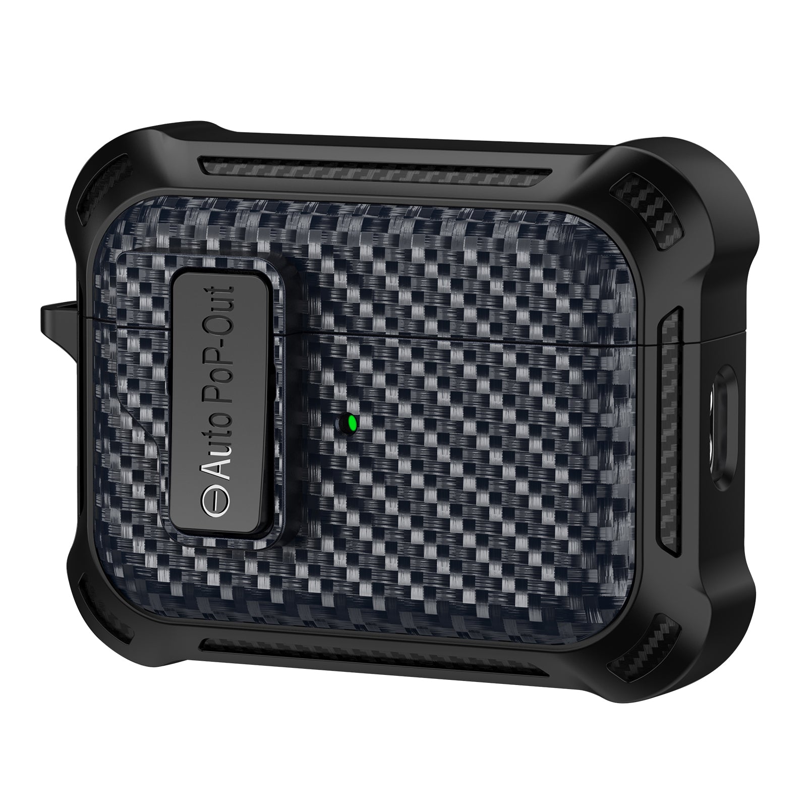 For AirPods Pro 2 Pressing Buckle Wireless Earphone Anti-drop Case Carbon Fiber Texture TPU+PC Cover
