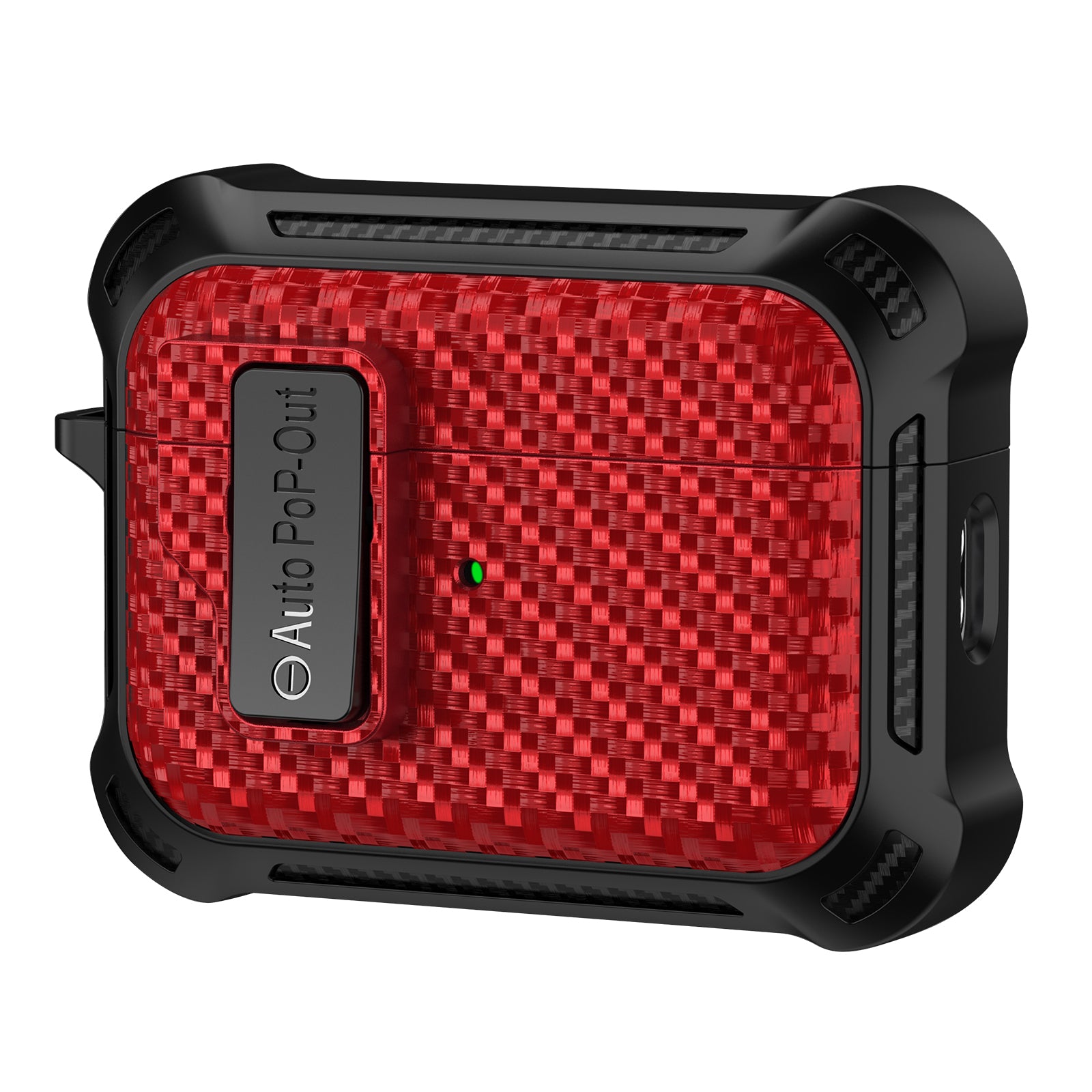 For AirPods Pro 2 Pressing Buckle Wireless Earphone Anti-drop Case Carbon Fiber Texture TPU+PC Cover