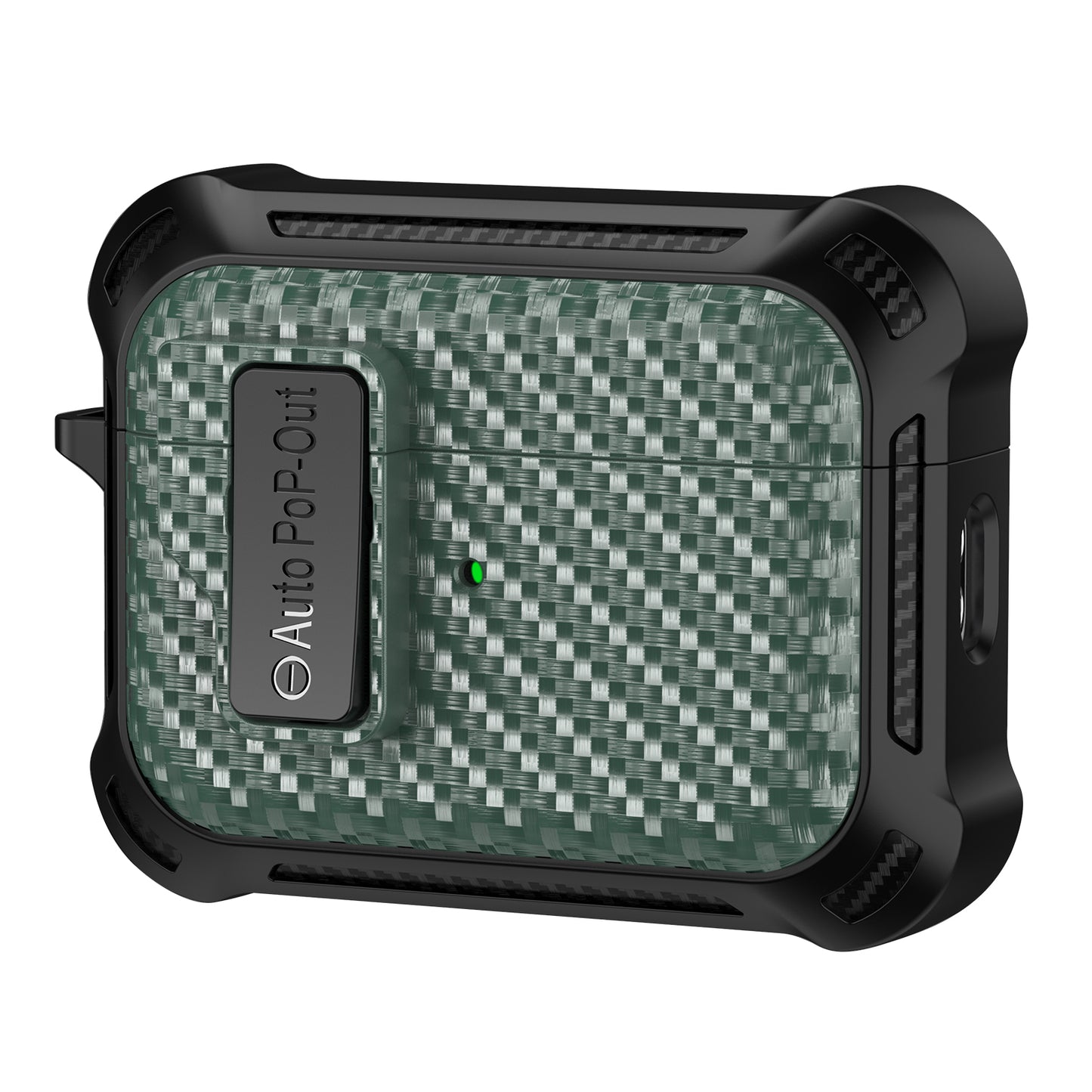 For AirPods Pro 2 Pressing Buckle Wireless Earphone Anti-drop Case Carbon Fiber Texture TPU+PC Cover