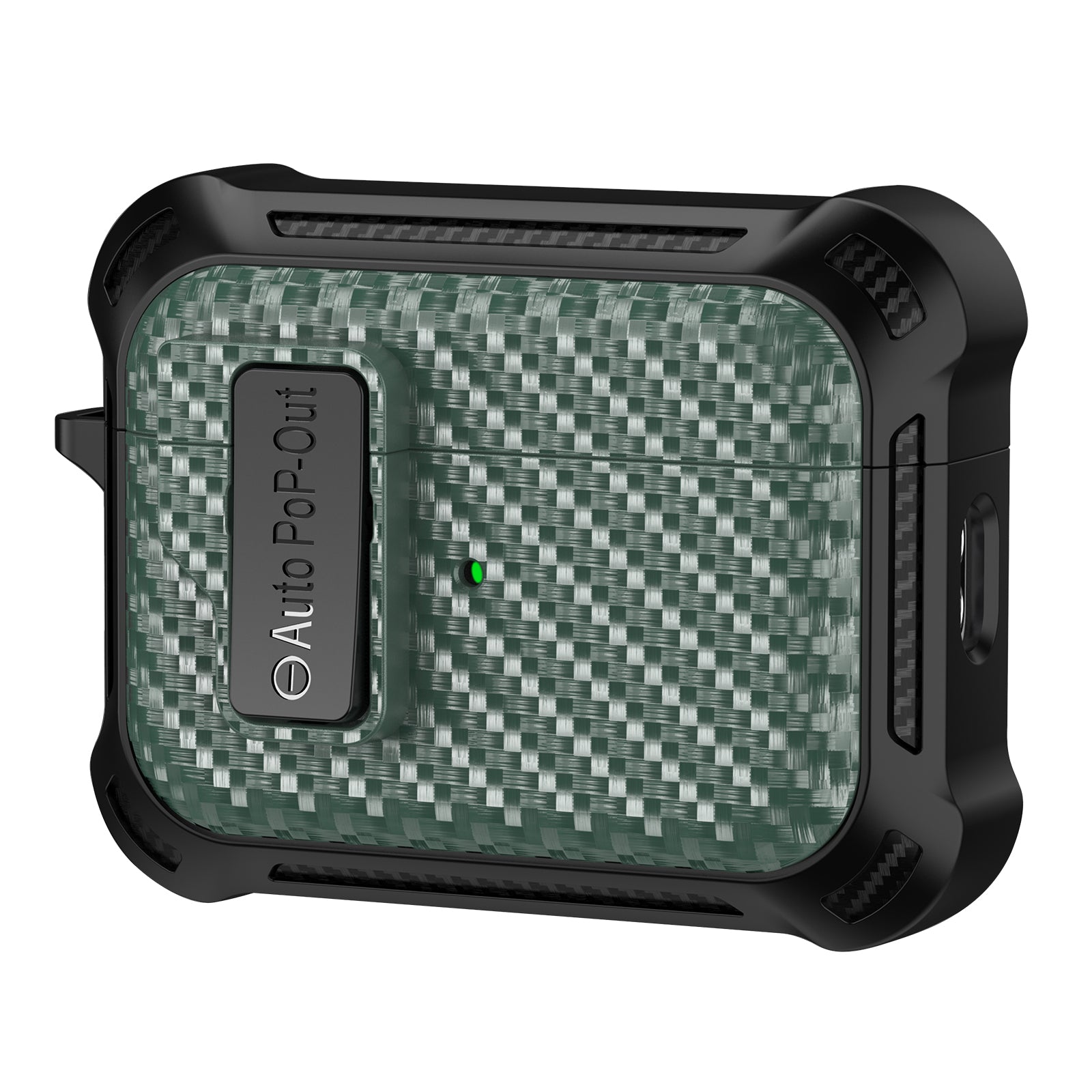 For AirPods Pro 2 Pressing Buckle Wireless Earphone Anti-drop Case Carbon Fiber Texture TPU+PC Cover