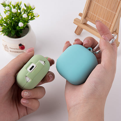 For Samsung Galaxy Buds Live / Buds Pro / Buds Pro 2 Earphones Case Silicone+PC Lining Shockproof Cover with Keychain