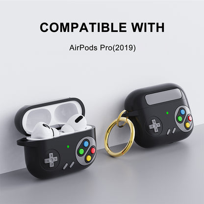 For Apple AirPods Pro Earphone Silicone Case Game Console Design Earbuds Cover with Ring Buckle
