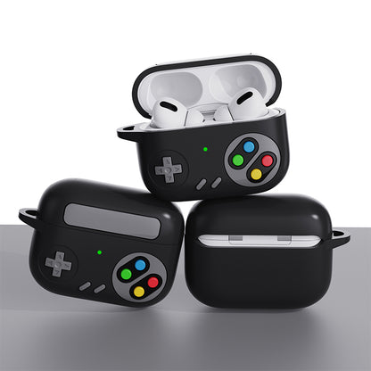 For Apple AirPods Pro Earphone Silicone Case Game Console Design Earbuds Cover with Ring Buckle