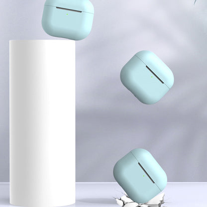 For Apple AirPods 3 Earphone Case Silicone Shock-Absorbing Earbuds Cover with Metal Dustproof Sticker Kit