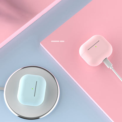 For Apple AirPods 3 Earphone Case Silicone Shock-Absorbing Earbuds Cover with Metal Dustproof Sticker Kit