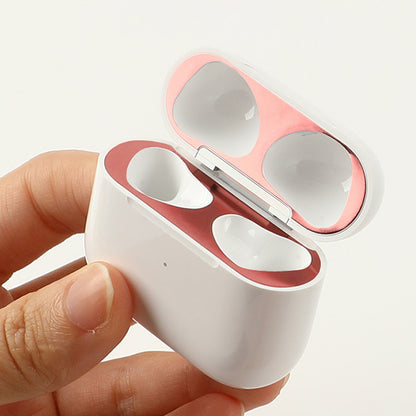 For Apple AirPods 3 Earphone Case Silicone Shock-Absorbing Earbuds Cover with Metal Dustproof Sticker Kit
