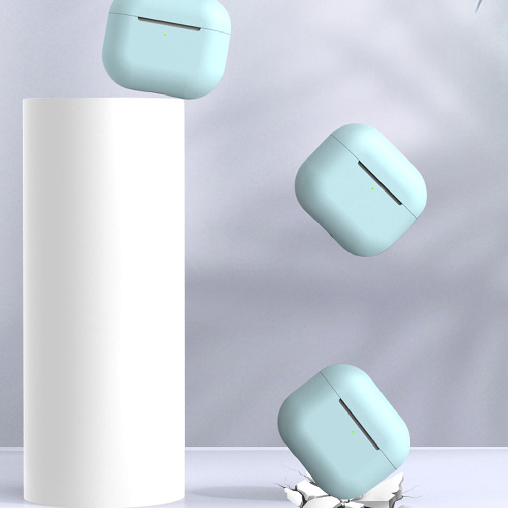 For Apple AirPods 3 Earphone Case Silicone Shock-Absorbing Earbuds Cover with Metal Dustproof Sticker Kit