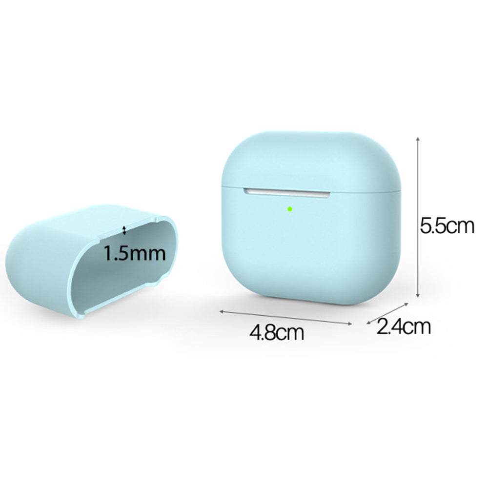 For Apple AirPods 3 Earphone Case Silicone Shock-Absorbing Earbuds Cover with Metal Dustproof Sticker Kit