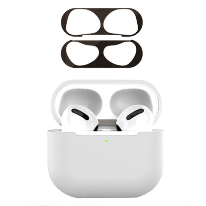 For Apple AirPods 3 Earphone Case Silicone Shock-Absorbing Earbuds Cover with Metal Dustproof Sticker Kit