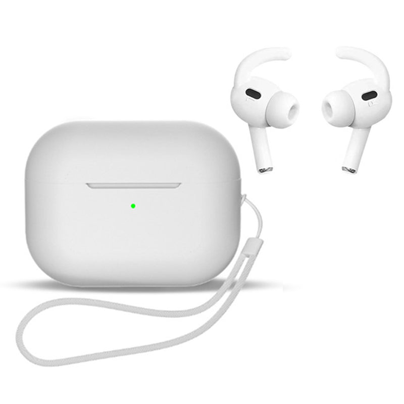 For AirPods Pro 2 Earphones Case Full Protective Silicone Shockproof Cover with Strap / Ear-Tip