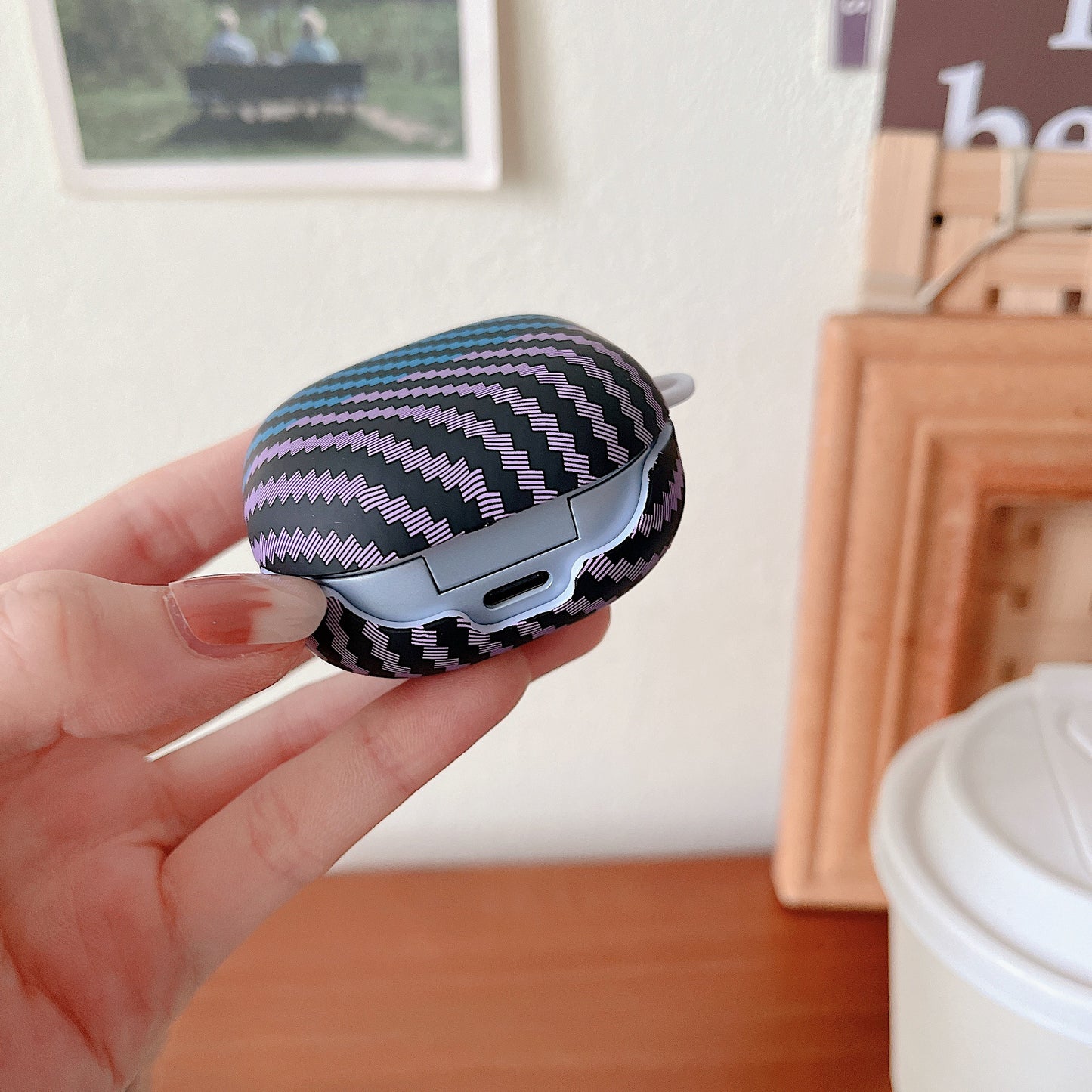 For Samsung Galaxy Buds2 Pro / Buds 2 / Live / Pro Carbon Fiber Texture Bi-color PC Case Earphone Anti-drop Cover