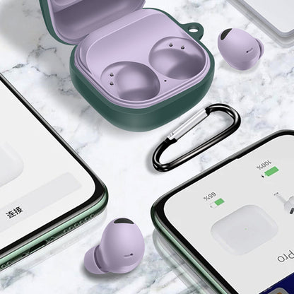 For Samsung Galaxy Buds2 Pro / Buds 2 / Live / Pro Silicone Cover Bluetooth Earphone Anti-drop Case with Anti-lost Buckle