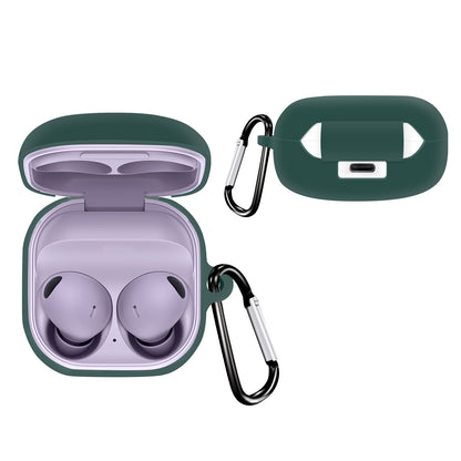 For Samsung Galaxy Buds2 Pro / Buds 2 / Live / Pro Silicone Cover Bluetooth Earphone Anti-drop Case with Anti-lost Buckle