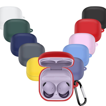 For Samsung Galaxy Buds2 Pro / Buds 2 / Live / Pro Silicone Cover Bluetooth Earphone Anti-drop Case with Anti-lost Buckle