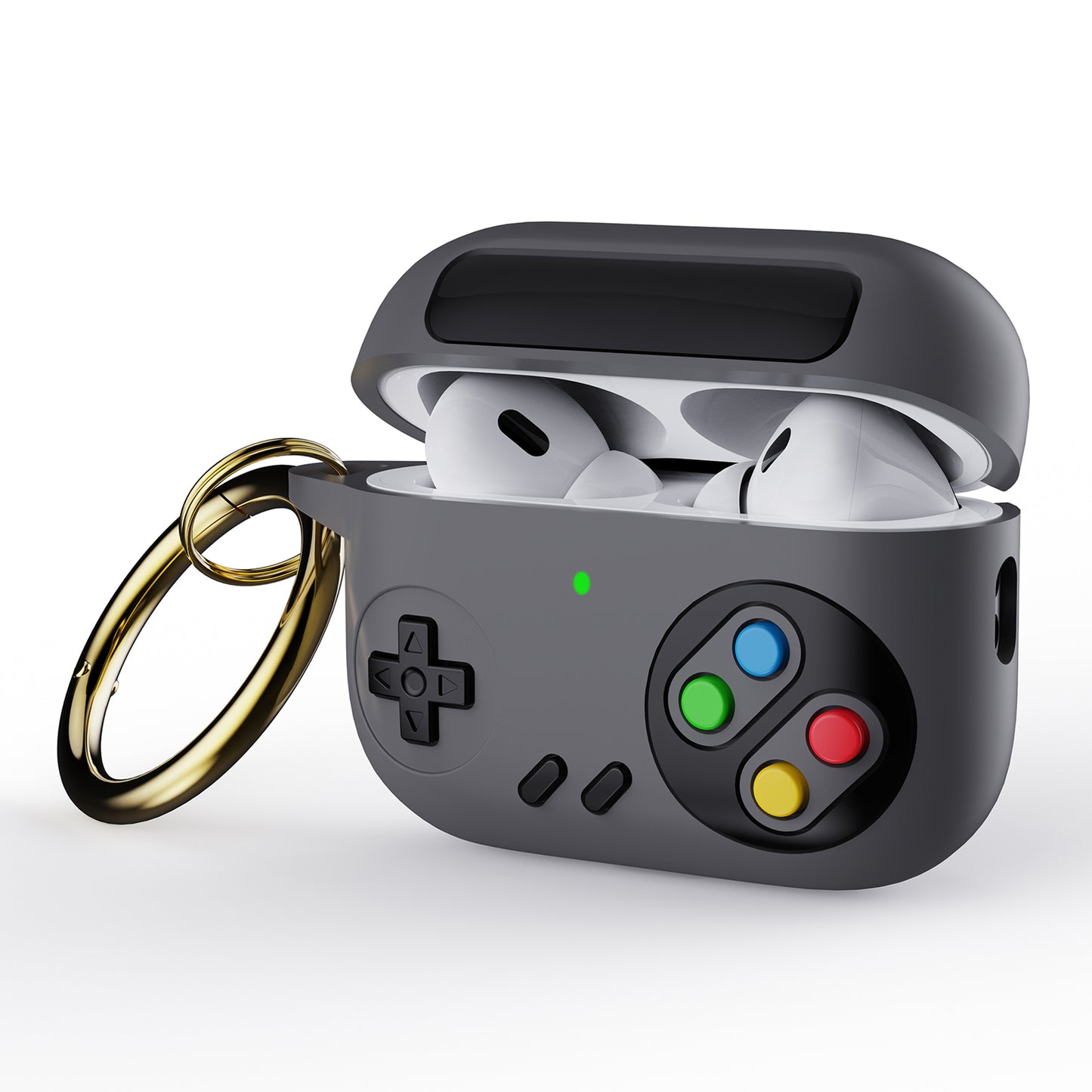 Earphone Silicone Case for Apple AirPods Pro (Gen 2) (USB-C) / AirPods Pro 2 , Game Console Design Earbuds Anti-drop Cover with Ring Buckle