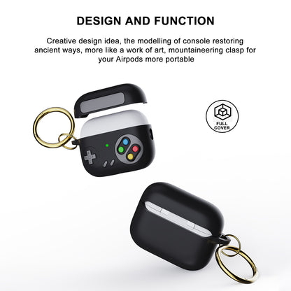 Earphone Silicone Case for Apple AirPods Pro (Gen 2) (USB-C) / AirPods Pro 2 , Game Console Design Earbuds Anti-drop Cover with Ring Buckle