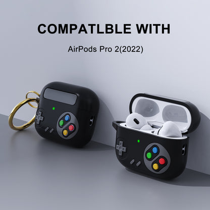 Earphone Silicone Case for Apple AirPods Pro (Gen 2) (USB-C) / AirPods Pro 2 , Game Console Design Earbuds Anti-drop Cover with Ring Buckle